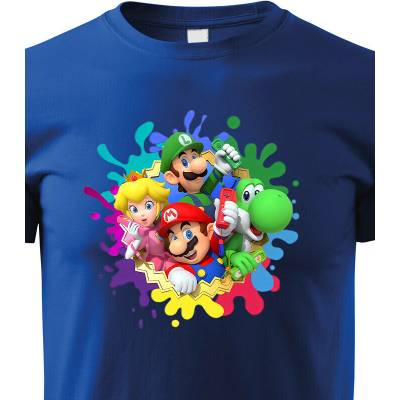 Dětské tričko Super Mario postavičky ModráCanvas Dětské tričko Bezvatriko.cz 3214