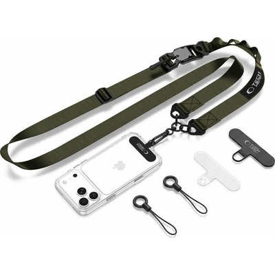 Tech-Protect C9S Rope Crossbody popruh přes rameno na telefon, klíče, AirPods a další – Army Green