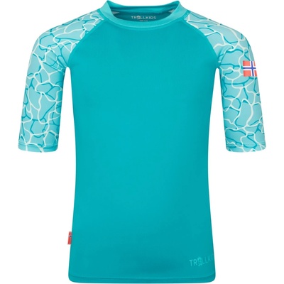 Trollkids Детска ликра Trollkids Girl's Haukland T Lycra - Dark Turquoise / Lagoon Blue - размер 128 (EU) (750-1978-0116)