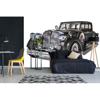 DIMEX ART s. r. o Самозалепваща се флизелинова фототапета черна ретро кола ii. 375 x 250 см