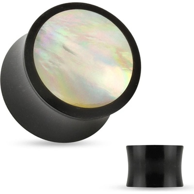 Šperky4U plug do ucha rohovina s perletí PL01198-16