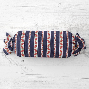 Biante Vankúš valec bonbon Sandra SA-418 Ružičky na tmavo modrom bodkovanom 15x60