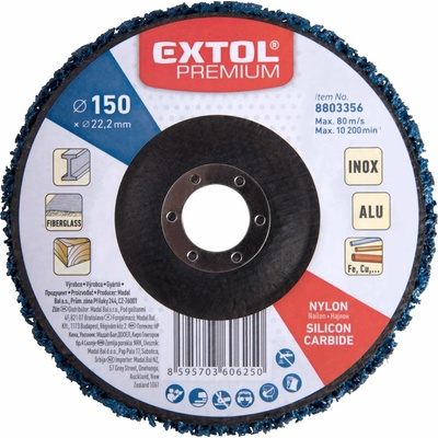 EXTOL PREMIUM brúsny nylonový kotúč, O 150x14mm, nylon/abrazivo SiC - 8803356