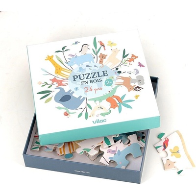 Vilac okrúhle 24dielne puzzle svet od Sarah Betz