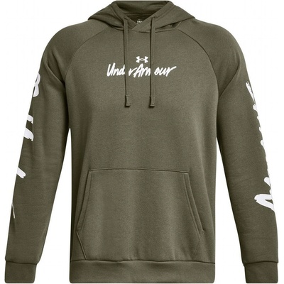 Under Armour mikina s kapucňou UA Rival Fleece Graphic HD-GRN 1379760-390