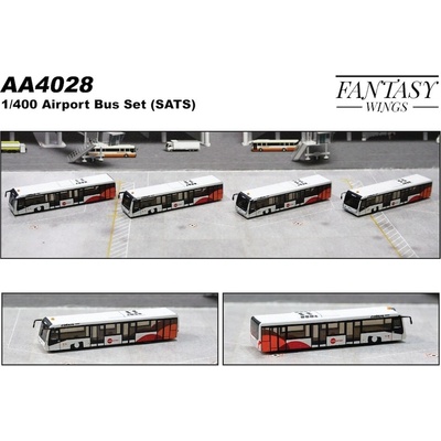 JC Wings Airport Accessories Airport Bus SATS Set of 4 1:400