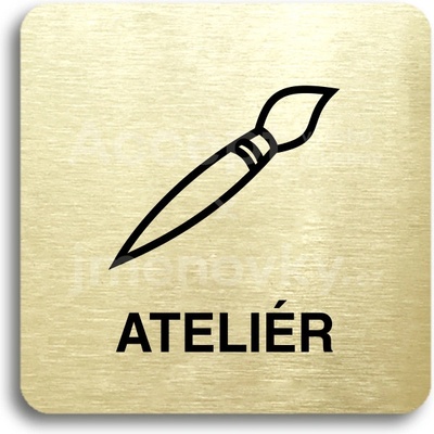 ACCEPT Piktogram ateliér - zlatá tabulka - černý tisk bez rámečku