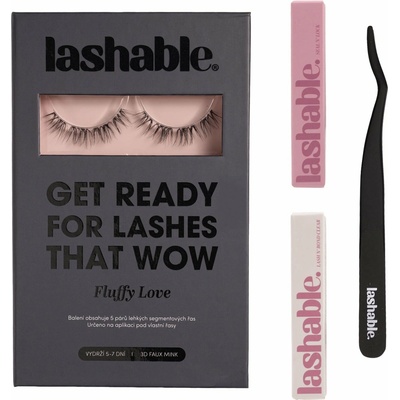 Lashable DIY umělé řasy Startovací Sada Fluffy Love 8-13mm trsové řasy 5-13mm + Lepidlo na řasy 5g + Fixátor 5g + Aplikátor na řasy 1ks – Zboží Dáma