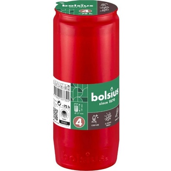 Bolsius Червена свещ Bolsius Memorial с горене 75 часа (BO-RC4-LCA-R)