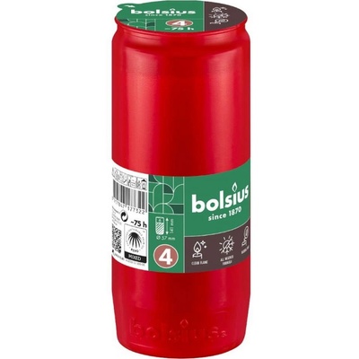 Bolsius Червена свещ Bolsius Memorial с горене 75 часа (BO-RC4-LCA-R)