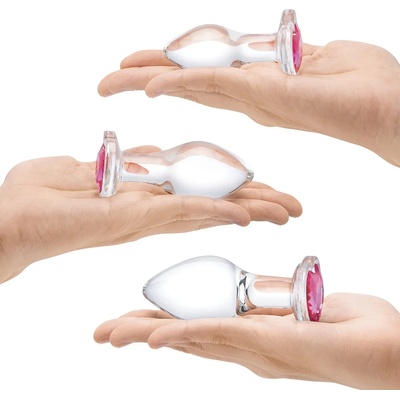 Gläs Glas Heart Jewel Glass Anal Training Kit 3 pcs