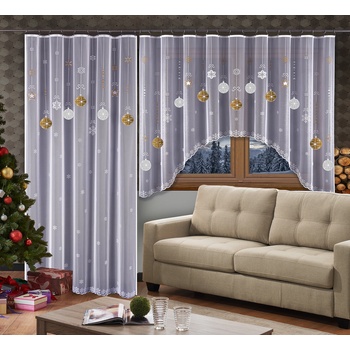 Hotová záclona Vánoční ozdoby-300x150