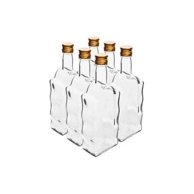 Fľaša na alkohol sklo 500 ml hranatá, uzáver na závit Kláštorná KLC