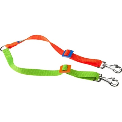 Ferplast Тwin Colors - Регулируем повод за две кучета, 25-36 см/10 мм. зелено-оранжев