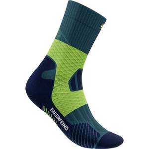 Bauerfeind Sports Дамски чорапи за бягане Bauerfeind Sports Women's Trail Run Mid Cut Socks Running socks - Midnight Teal - размер 39-42 (EU) (201-8093-0112)