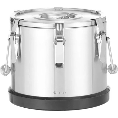 Nerezová termoska Kitchen Line na prepravu potravín, HENDI, Kitchen Line, 10L, Strieborná, ø300x(H)265mm