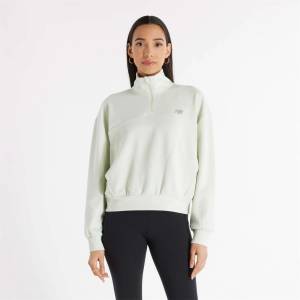 New Balance Горнище с цип New Balance Tech Knit Oversized 1/4 Zip Top - Mint