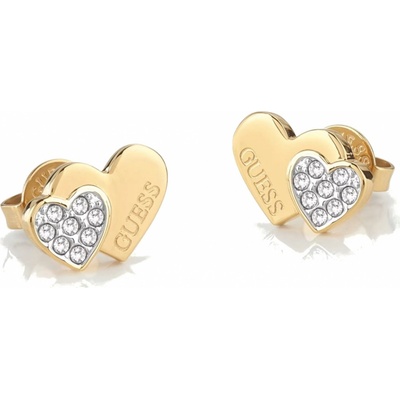 Guess Dámske náušnice JUBE02174JWYGTU dvojité srdiečka