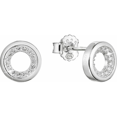 PAVONA Strieborné náušnice kôstky guľaté so zirkónmi 11431.1 crystal