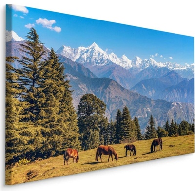MyBestHome BOX Plátno Koně A Horská Krajina Varianta: 90x60