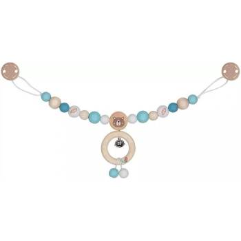 Goki Декорация за количка Goki - С клипсове и мече в синьо, бяло и натурално (65292)