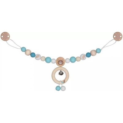 Goki Декорация за количка Goki - С клипсове и мече в синьо, бяло и натурално (65292)