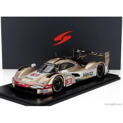 Spark-model Porsche 963 9rd 4.6l Turbo V8 Team Hertz Jota N 38 24h Le Mans 2024 Jenson Button Phil Hanson Oliver Rasmussen Bílé Zlato 1:18