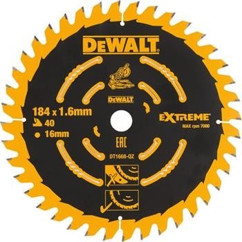 DeWalt DT1668 Pilový kotouč Extreme 184x16 mm, (40 zubů)