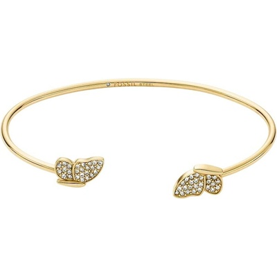 Fossil Pevný pozlátený náramok z ocele Butterfly JF04923710