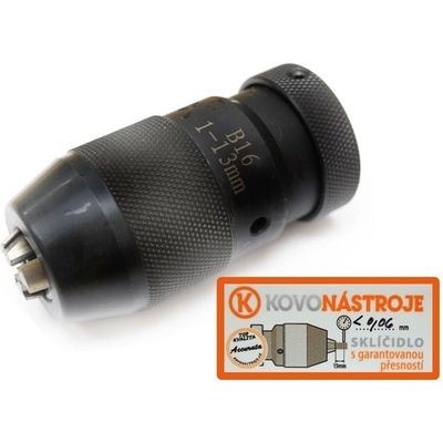 Vrtačkové sklíčidlo rychloupínací 1 - 13 mm B16 PROFI, tělo 44mm , házivost do 0,06mm JS-SKLR-1-13-B16M-GAR