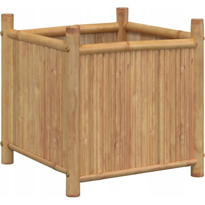 VidaXL Kvetináč bambus hnedý 50 x 50 x 50 cm