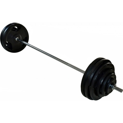 FitnessLine Nakládací činka s pogumovanými kotouči 1 x 107 kg