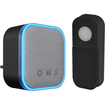 Solight bezdrôtový zvonček, do zásuvky, 180m, čierny, learning code