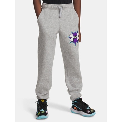 Under Armour Chlapecké tepláky UA B RIVAL FLC GRAPHICS JGR Šedá