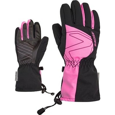 Ziener Laval As Aw Jr Dětské zimní rukavice black fuchsia pink