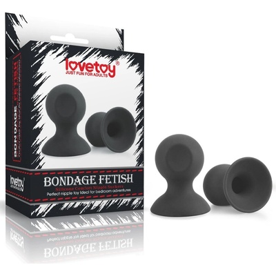 LoveToy Bondage Fetish Silicone Comfort Nipple Suckers Black
