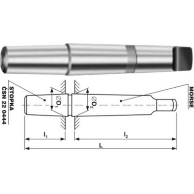 Trn pro vrtačkové sklíčidlo B12x2, redukce z MORSE 2 na pr. 12mm, STIMZET
