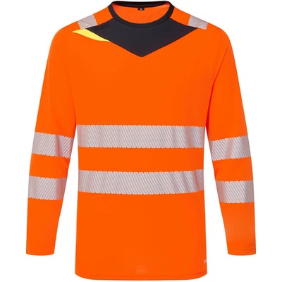 Portwest DX416 Hi-Vis tričko dlouhý rukáv vystražné oranžová/černá 3XL