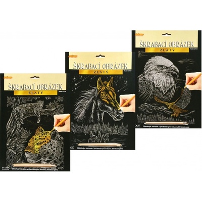 Škrabací obrázok zlatý A4 23x32cm 3 druhy