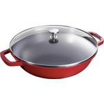 Staub Уок 30 см, със стъклен капак, череша, чугун, Staub (ST1312906)