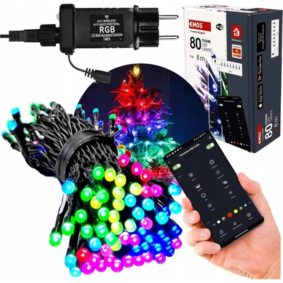 EMOS GoSmart LED vánoční řetěz 8 m venkovní i vnitřní RGB programy časovač wifi