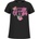 GUESS Черна тениска с цикламено лого с глитери и цветя за момиче Guess