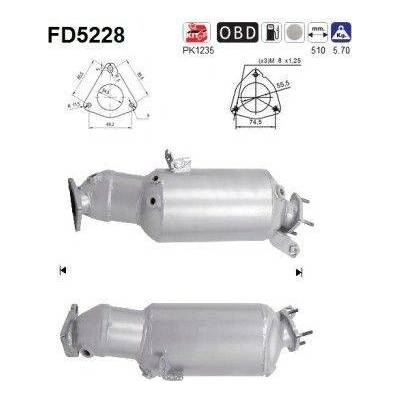 Filtr sazových částic, výfukový systém AS FD5228