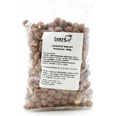 Lunys Lieskové orechy jadrá 500 g