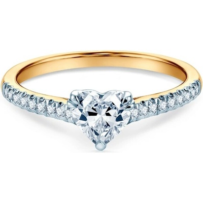 Savicki Zásnubný prsteň srdce dvojfarebné zlato laboratórny diamant SAVR96125 YW LGD 050