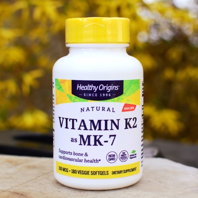 Healthy Origins Vitamin K2 jako MK-7 100 μg 180 rostlinných softgel kapsúl