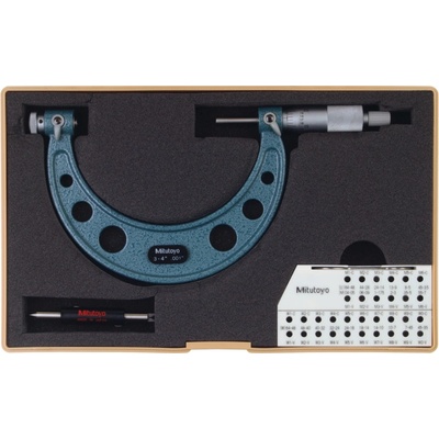 Mitutoyo Mikrometr třmenový analogový 4-5″/0,001″ na měření závitů mitu-126-141