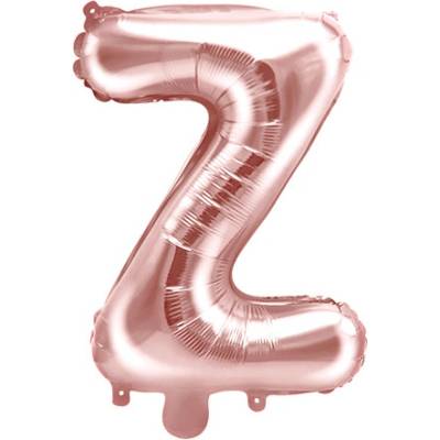 PartyDeco Fóliový balón Mini Písmeno Z 35 cm ružovo zlatý