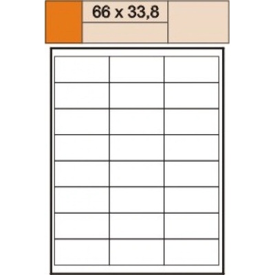 S+K label PLUS 66 x 33,8 mm bílé A4 100 archů