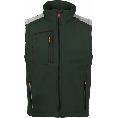 Payper Pánska softshellová vesta STREAM VEST PAD Zelená Lesná/ Čierna